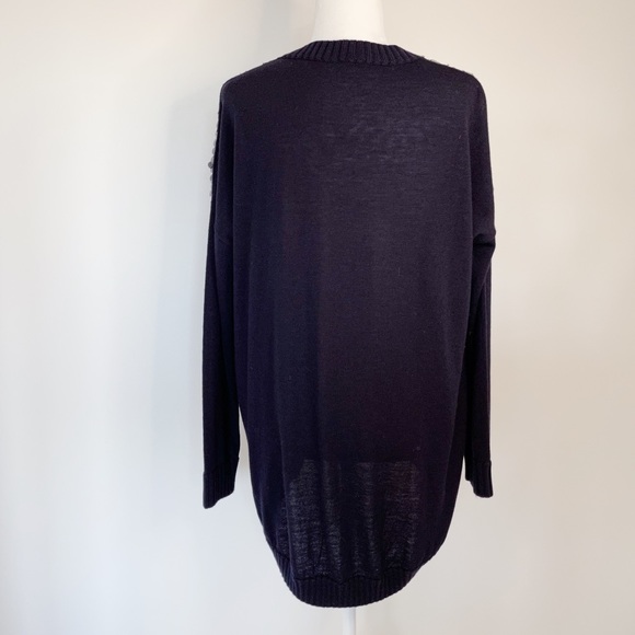 Liviana Conti Designer Sequins Black Knit Pullover Sweater - Picture 6 of 11
